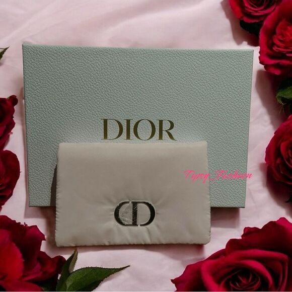 Dior Pink Folding Puffy Cosmetic Bag Pouch Clutch Travel Makeup - Picture 1 of 11